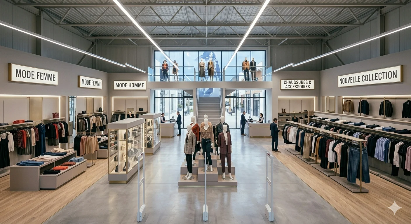 illustration d'un magasin d'une surface supérieur à 1000m2